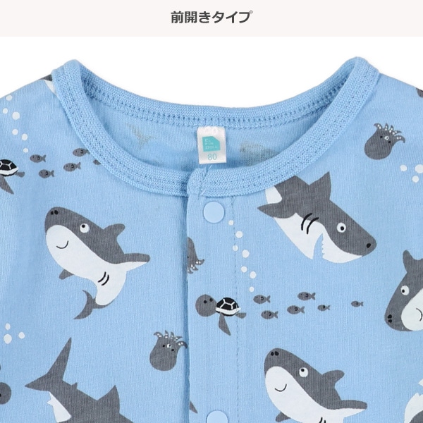 サメ総柄半袖カバーオール