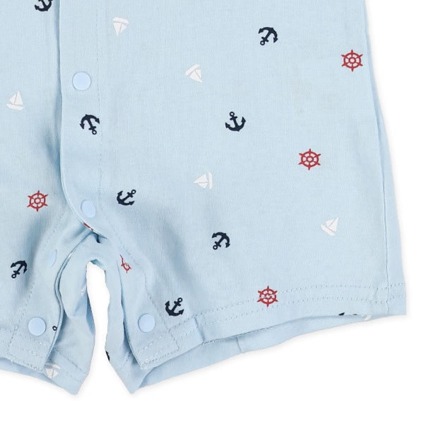 マリン総柄半袖カバーオール