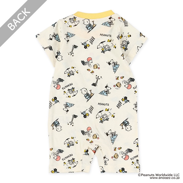 総柄半袖カバーオール（スヌーピー）