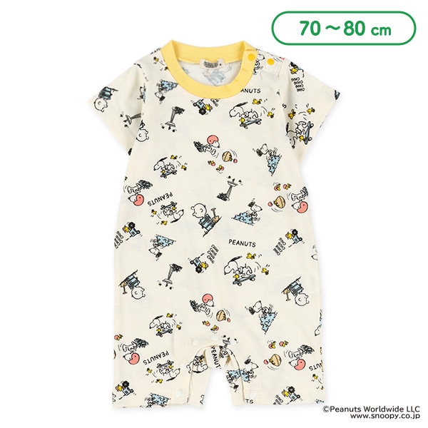総柄半袖カバーオール（スヌーピー）