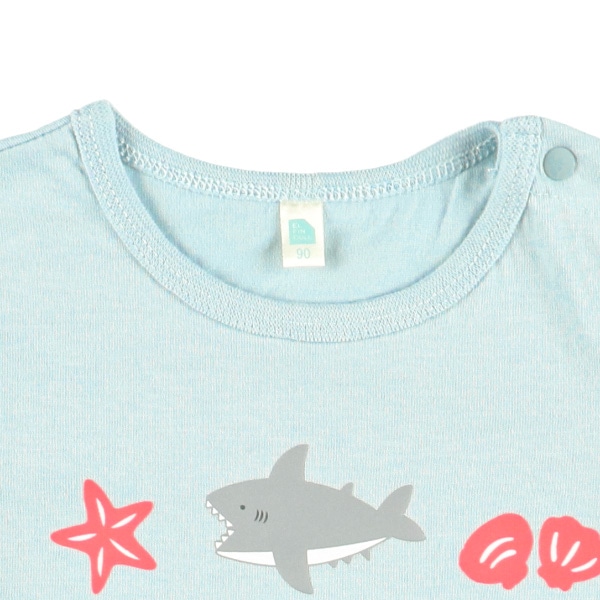 アニマル・海の生き物発泡プリント半袖カバーオール