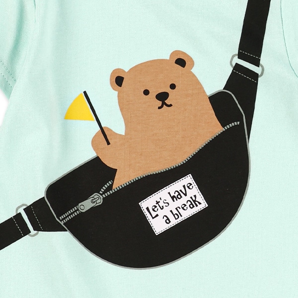 くまウエストポーチ半袖カバーオール