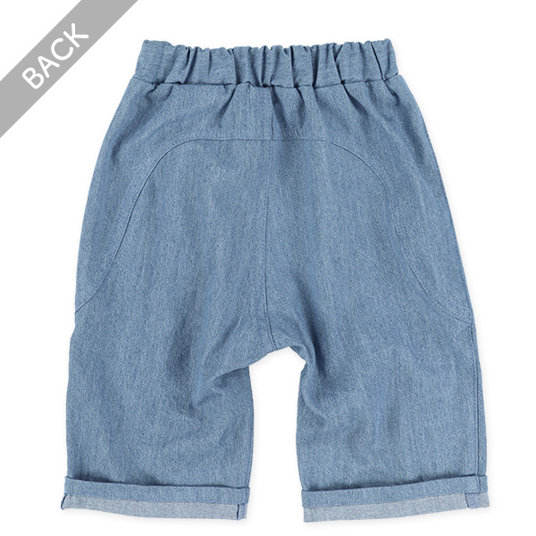 6分丈ダンガリーサルエルパンツ