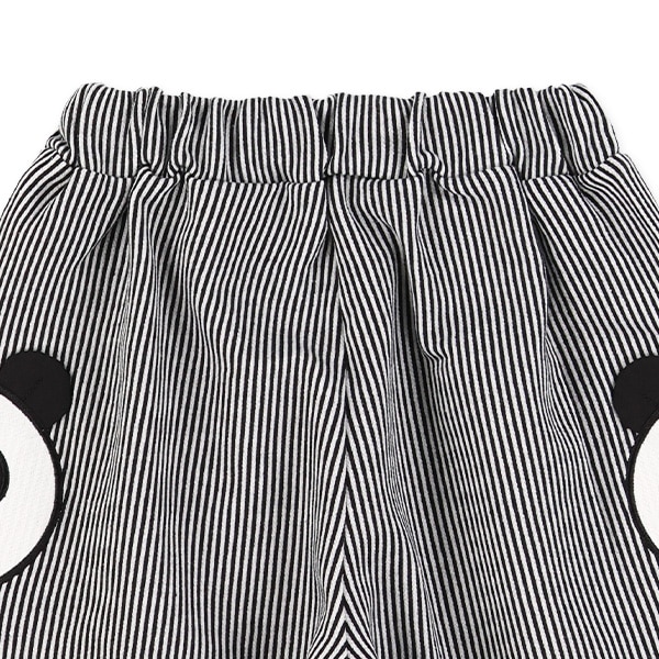 5分丈パンダ裾タックパンツ