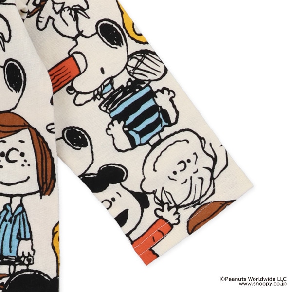 ミニ裏毛総柄長袖カバーオール（スヌーピー）