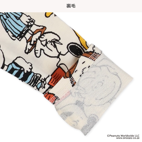 ミニ裏毛総柄長袖カバーオール（スヌーピー）