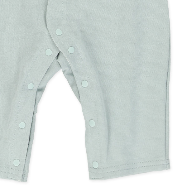 裏毛ボーダー切り替え長袖カバーオール