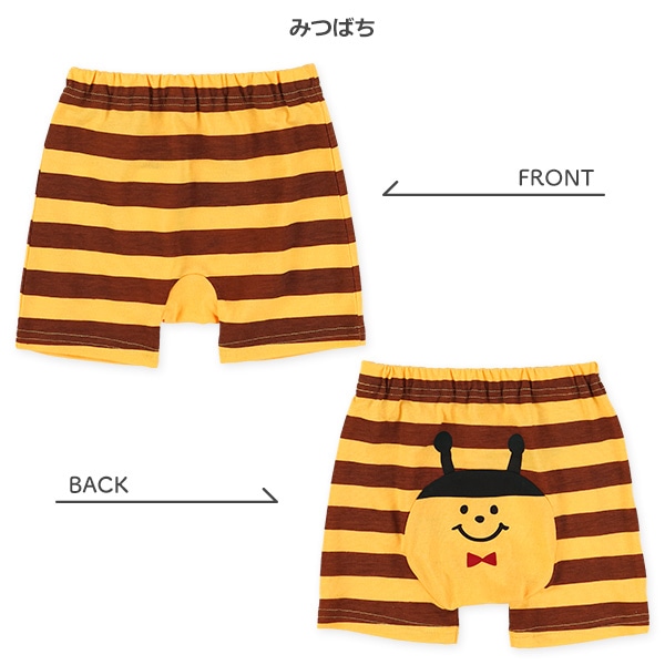 1分丈おしりマチ付きフィットパンツ（うし・てんとう虫・みつばち）