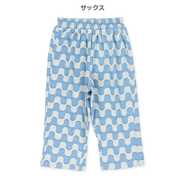 天竺総柄ワイドロングパンツ