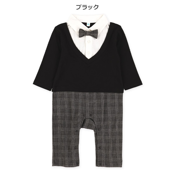 リボンタイセミフォーマル長袖カバーオール