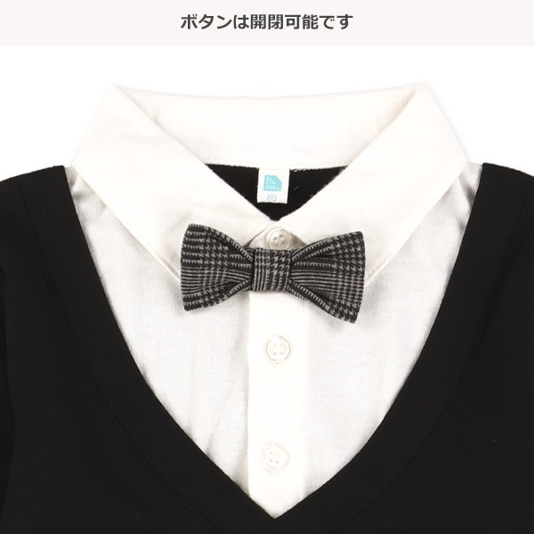 リボンタイセミフォーマル長袖カバーオール