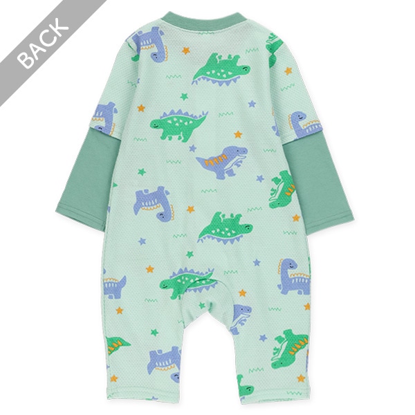 ハチス天竺アニマル総柄長袖カバーオール