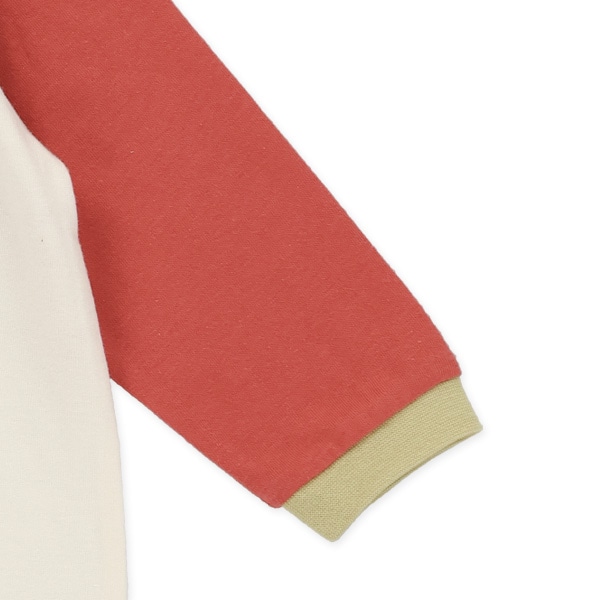 天竺くまサガラ刺繍配色長袖カバーオール