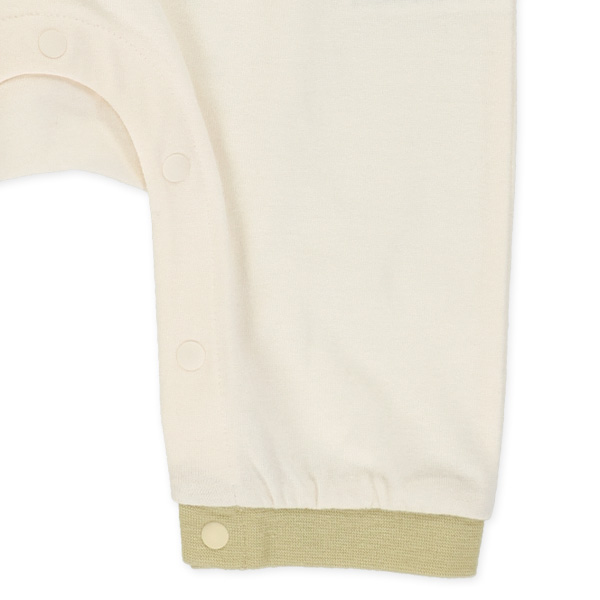 天竺くまサガラ刺繍配色長袖カバーオール