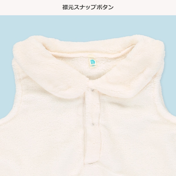 帽子付きフリース着ぐるみだるまロンパース（雪だるま）