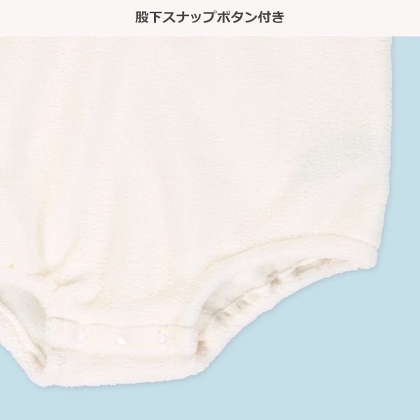 帽子付きフリース着ぐるみだるまロンパース（雪だるま）