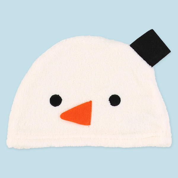帽子付きフリース着ぐるみだるまロンパース（雪だるま）