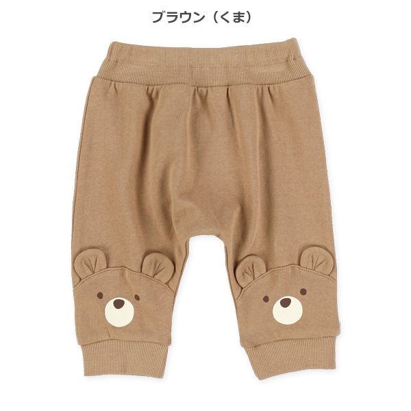 裏毛どうぶつ切り替えパンツ