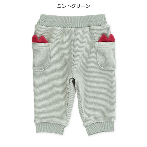 恐竜モチーフ付きリブパンツ