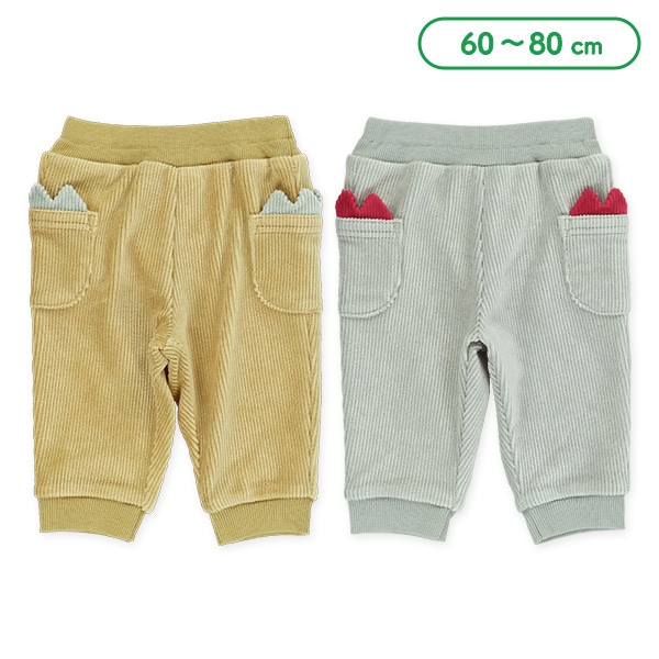 恐竜モチーフ付きリブパンツ