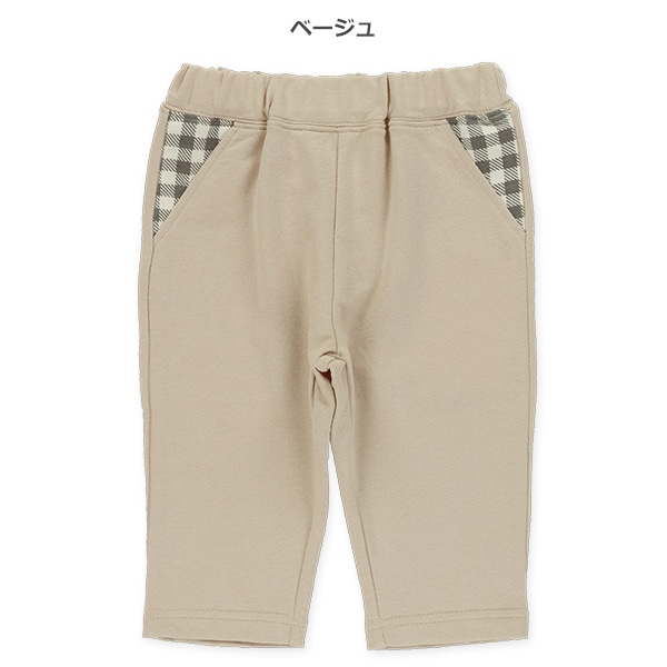 ミニ裏毛7分丈ポケットチェックパンツ