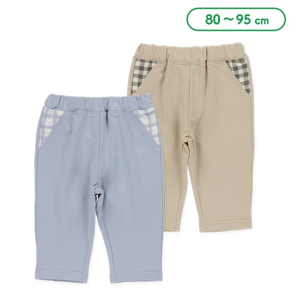 ミニ裏毛7分丈ポケットチェックパンツ