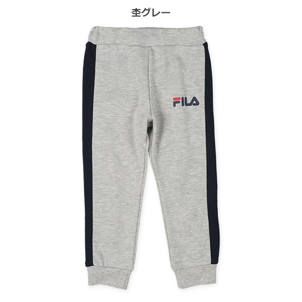 FILA）裏毛ロゴ入りサイドラインロングパンツ