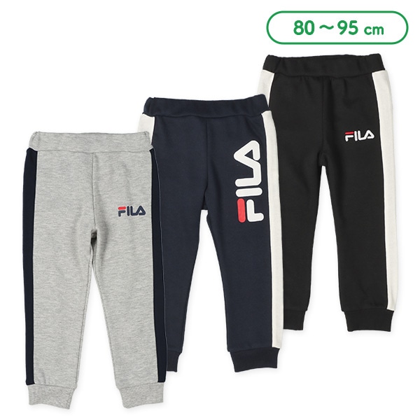 FILA）裏毛ロゴ入りサイドラインロングパンツ
