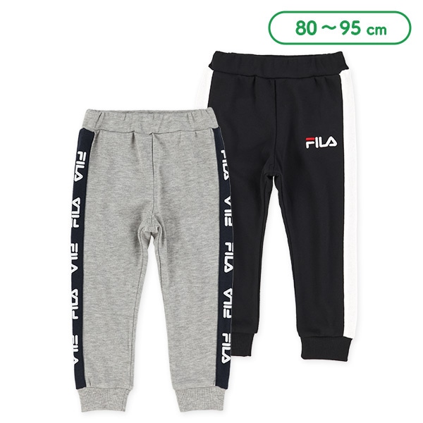 FILA）裏毛ロゴサイドラインロングパンツ