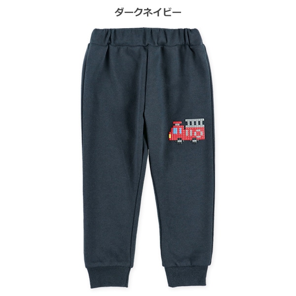 裏毛くるま発泡プリントロングパンツ