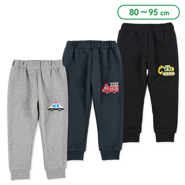 裏毛くるま発泡プリントロングパンツ