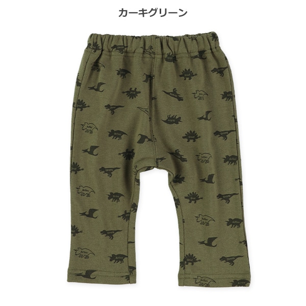 7分丈裏毛恐竜総柄パンツ
