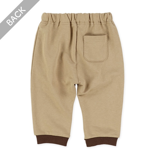 裏毛8分丈ひざチェックパッチパンツ