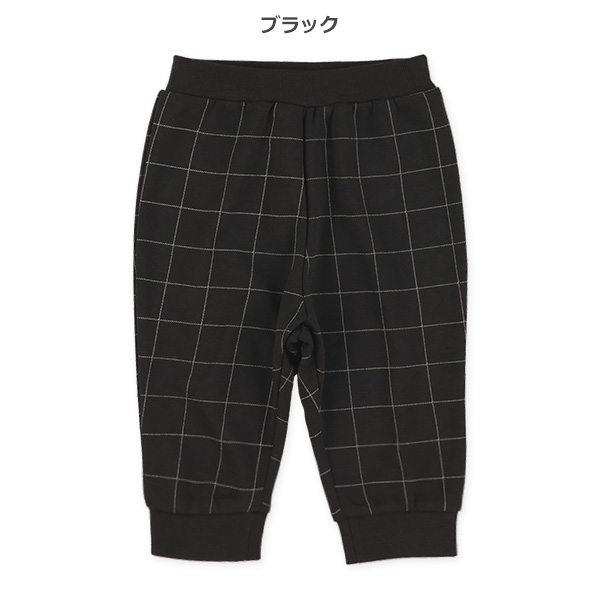 ７分丈裏毛チェックサルエルパンツ