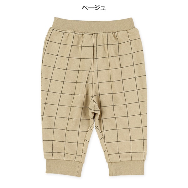 ７分丈裏毛チェックサルエルパンツ