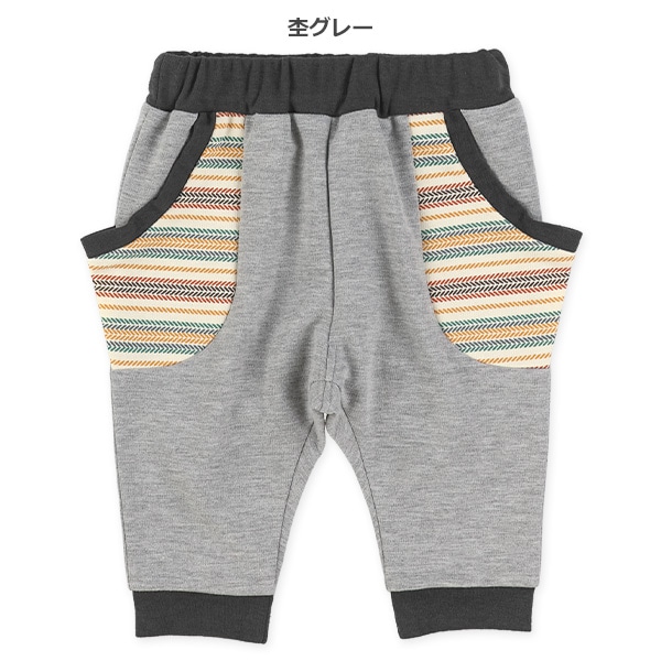 7分丈ミニ裏毛マルチボーダーポケットパンツ