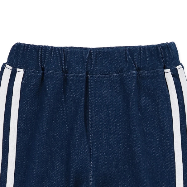 ライン入りデニムニットパンツ