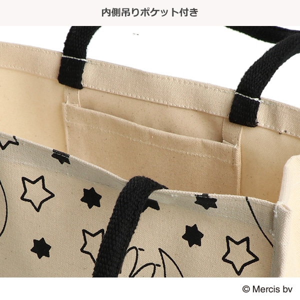 コットンバッグ 星・月 A4（ミッフィー）