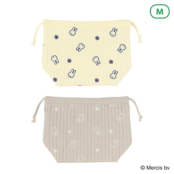 イブル巾着ポーチ 花柄 M（ミッフィー）