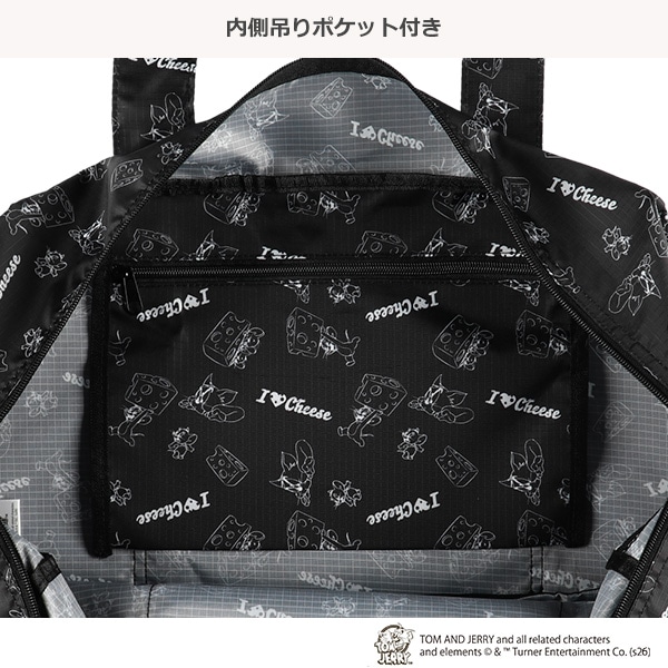 折りたたみトラベルバッグ ブラック（トムとジェリー）