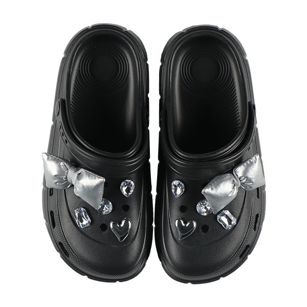 EVAサンダル（モノトーンビジューリボン）