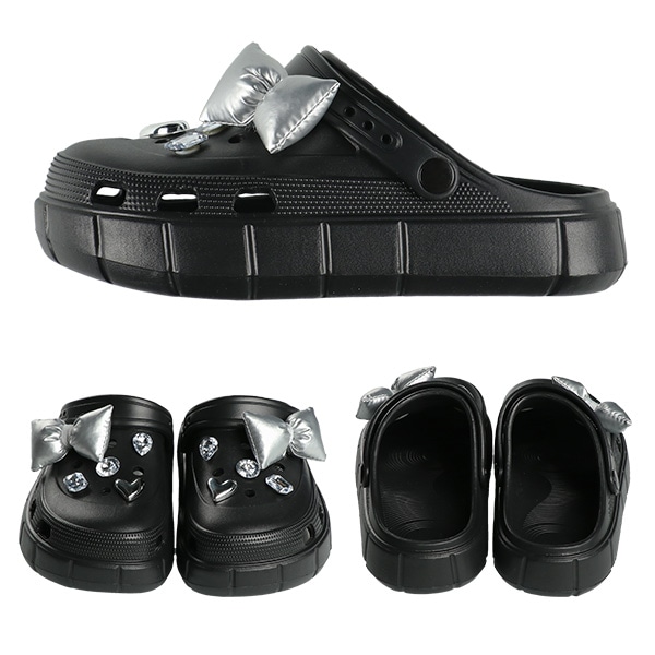 EVAサンダル（モノトーンビジューリボン）