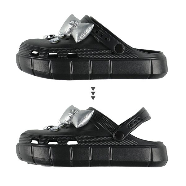 EVAサンダル（モノトーンビジューリボン）