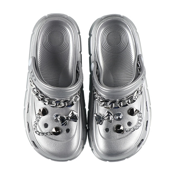 EVAサンダル（シルバービジューチェーン）