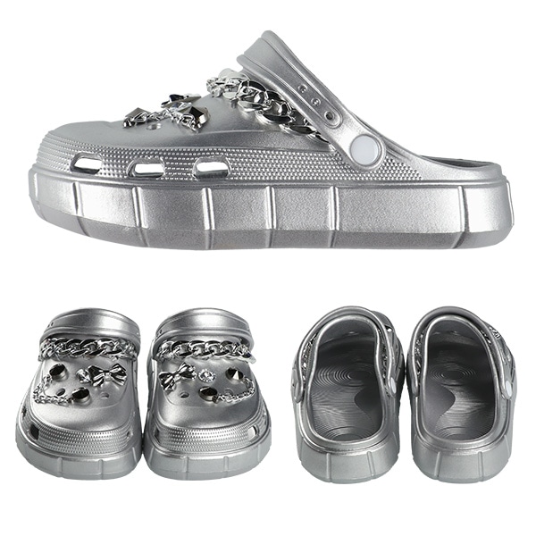 EVAサンダル（シルバービジューチェーン）