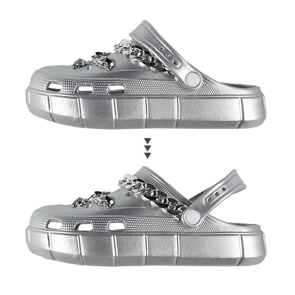 EVAサンダル（シルバービジューチェーン）