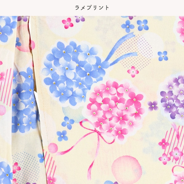2Way浴衣 サンドレスタイプ 3点セット（紫陽花）