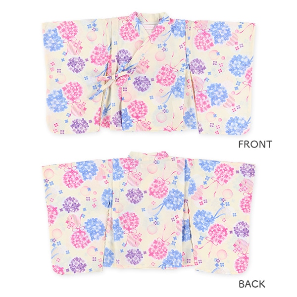 2Way浴衣 サンドレスタイプ 3点セット（紫陽花）
