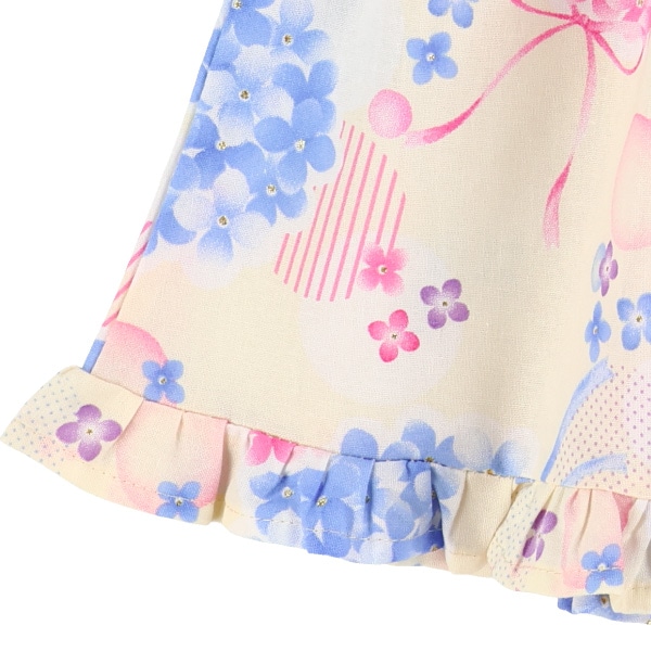 2Way浴衣 サンドレスタイプ 3点セット（紫陽花）