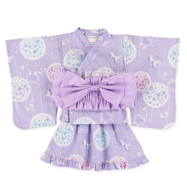 2Way浴衣 サンドレスタイプ 3点セット（ユニコーン）